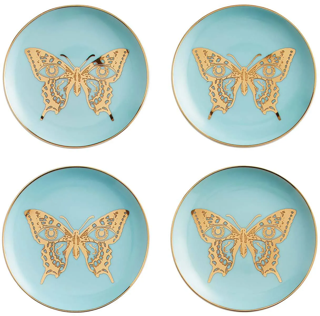 MARIPOSA COASTERS - SET OF 4 - BLUE/GOLD