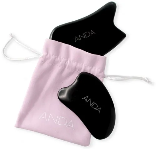 Kerstin Florian ANDA Gua Sha Set (Black Sibin Stone)