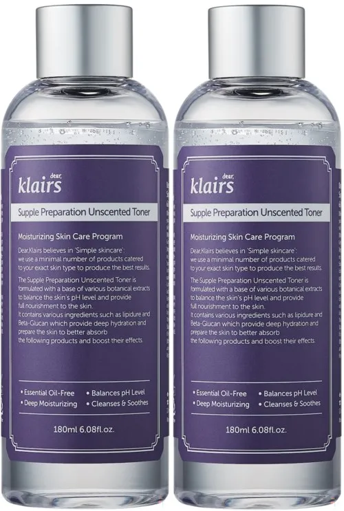 Klairs Supple Preparation Unscented Toner Duo 2x180 ml
