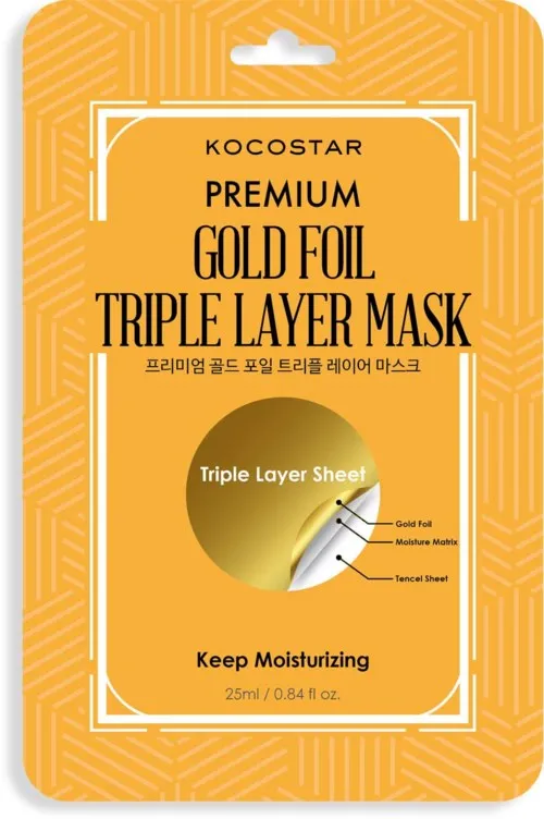 KOCOSTAR Premium Gold Foil Triple Layer Mask