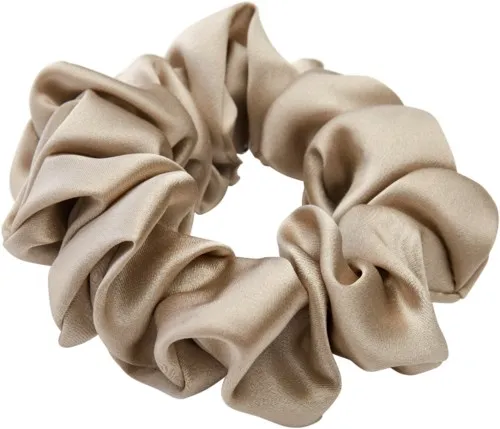 Lenoites Mulberry Silk Scrunchie Antique Gold