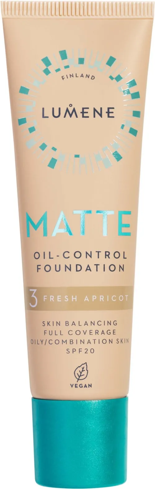 Lumene Matte Oil-Control Foundation SPF20 3 Fresh Apricot