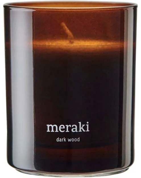 Meraki Dark Wood Scented Candle Medium
