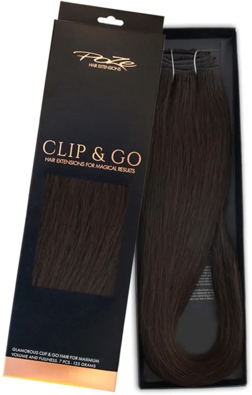 Poze Hairextensions Clip & Go Extensions 50 cm 1B Midnight Brown
