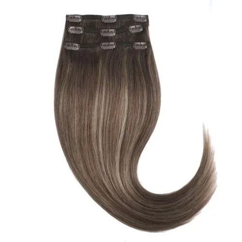 Rapunzel of Sweden Classic Clip-ins Straight / Light Volume / 3 pieces 50 cm Hazelnut Caramel Balayage B2.3/5.4