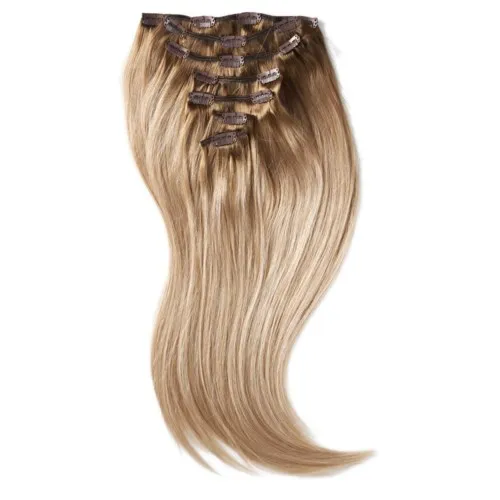 Rapunzel of Sweden Classic Clip-ins Straight / Medium Volume / 7 pieces 40 cm Brown Ash Blonde Balayage B5.1/7.7