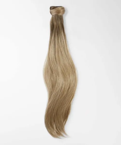 Rapunzel of Sweden Vegan Ponytail Straight / Clip-in / Medium Volume 40 cm Brown Ash Blonde Balayage B5.1/7.7