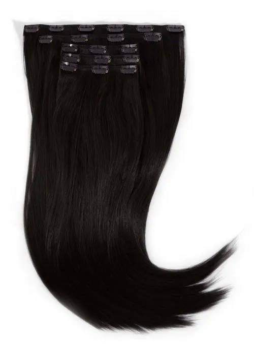 Rapunzel of Sweden Vegan Clip-ins Straight / Medium Volume / 5 pieces 50 cm 1.2 Black Brown