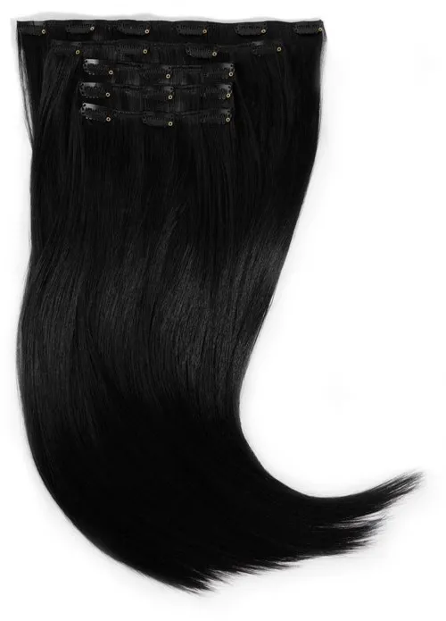 Rapunzel of Sweden Vegan Clip-ins Straight / Medium Volume / 5 pieces 50 cm 1.0 Black