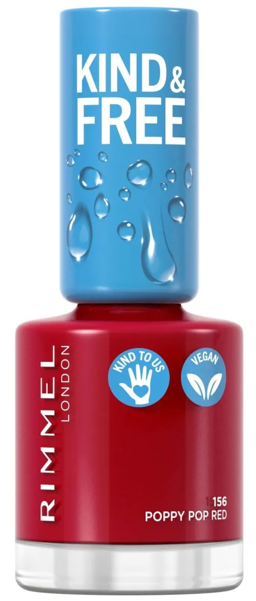 Rimmel Kind & Free Clean Nail Polish 156 Poppy Pop Red