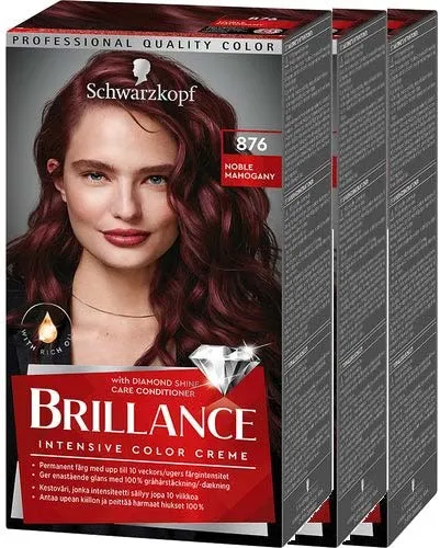Schwarzkopf Brillance 876 Noble Mahoga 3-pack