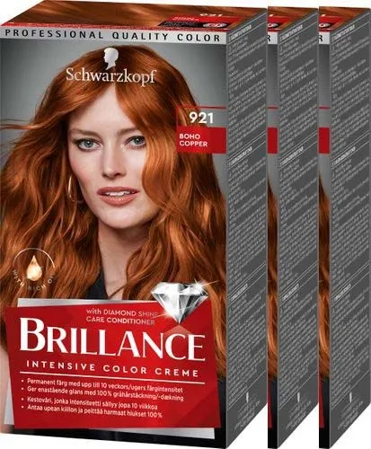 Schwarzkopf Brillance 921 Boho Copper 3-pack