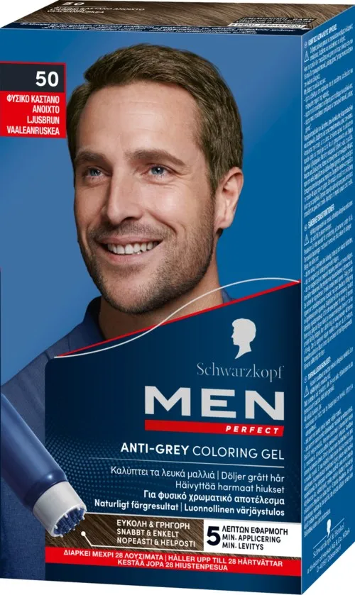 Schwarzkopf Men Perfect Anti-Grey Coloring Gel 50 Light Brown