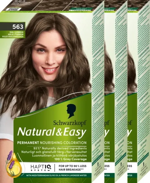 Schwarzkopf Natural&Easy 563 Sval Ljusbrun 3-pack