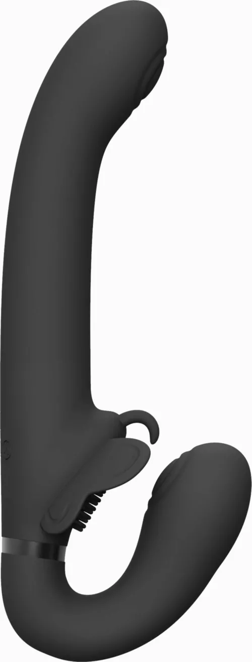 VIVE VIVE Satu Pulse-Wave & Vibrating Strapless Strapon Black