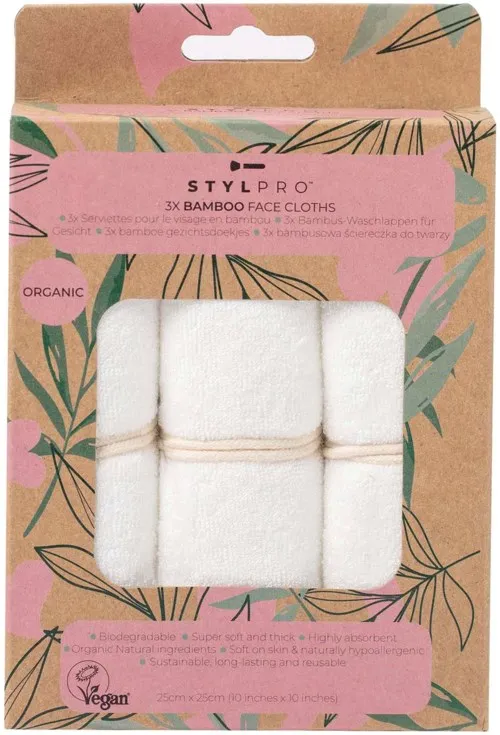 STYLPRO Bamboo Face Cloth-3 Pack