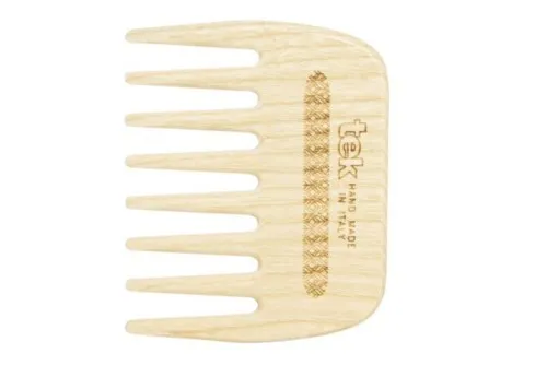 Tek Small Wide-Tooth Comb in Natural Wood